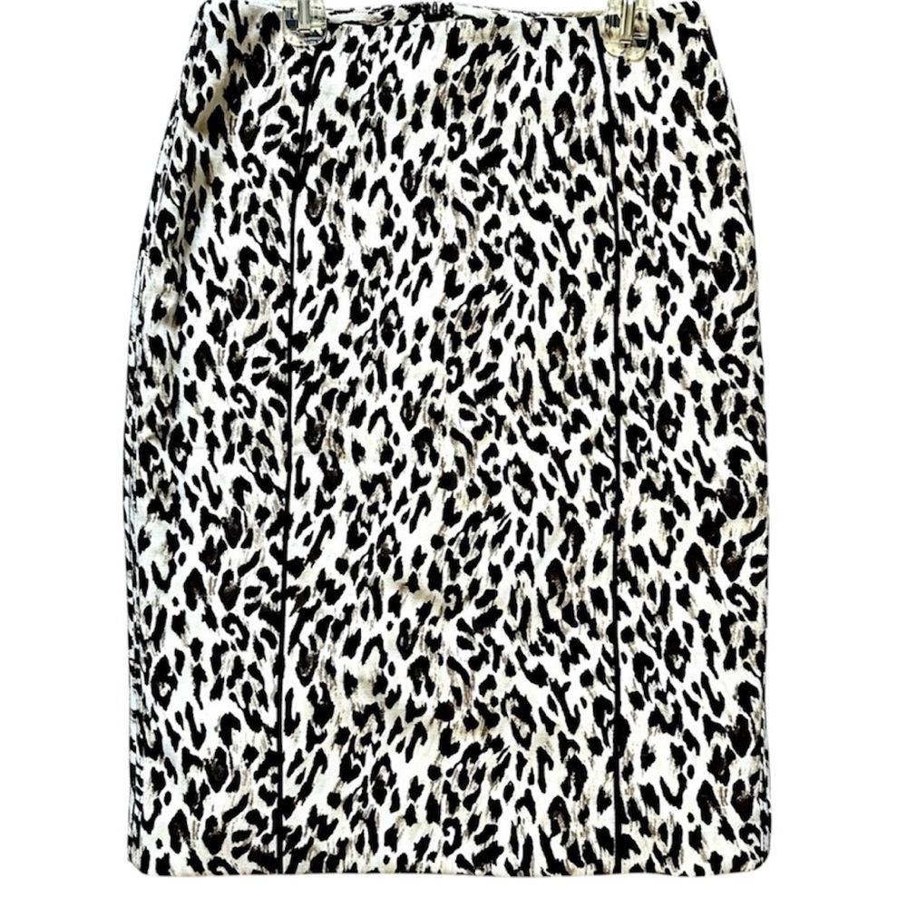White House Black Market Animal Print Midi Skirt Size 4